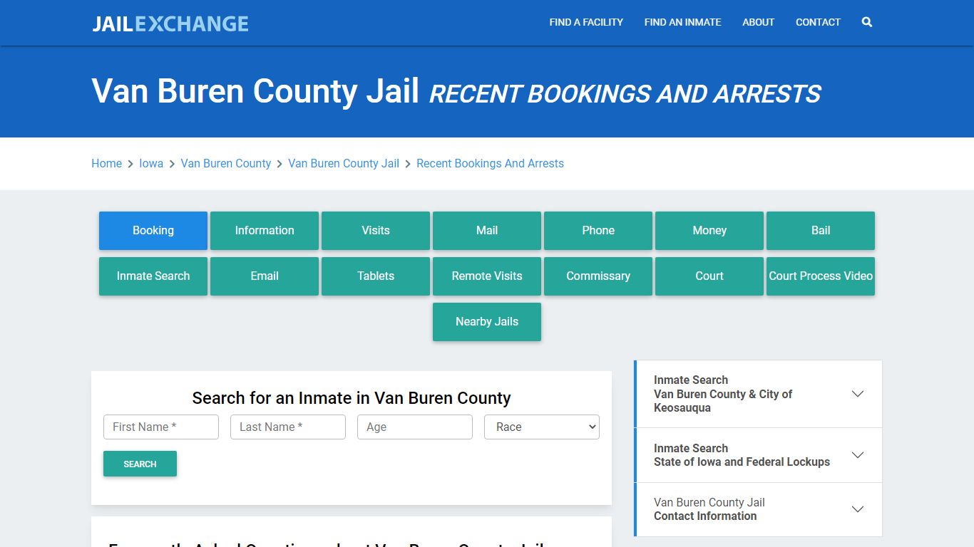 Van Buren County Jail IA Recent Arrests and Bookings - Jail Exchange